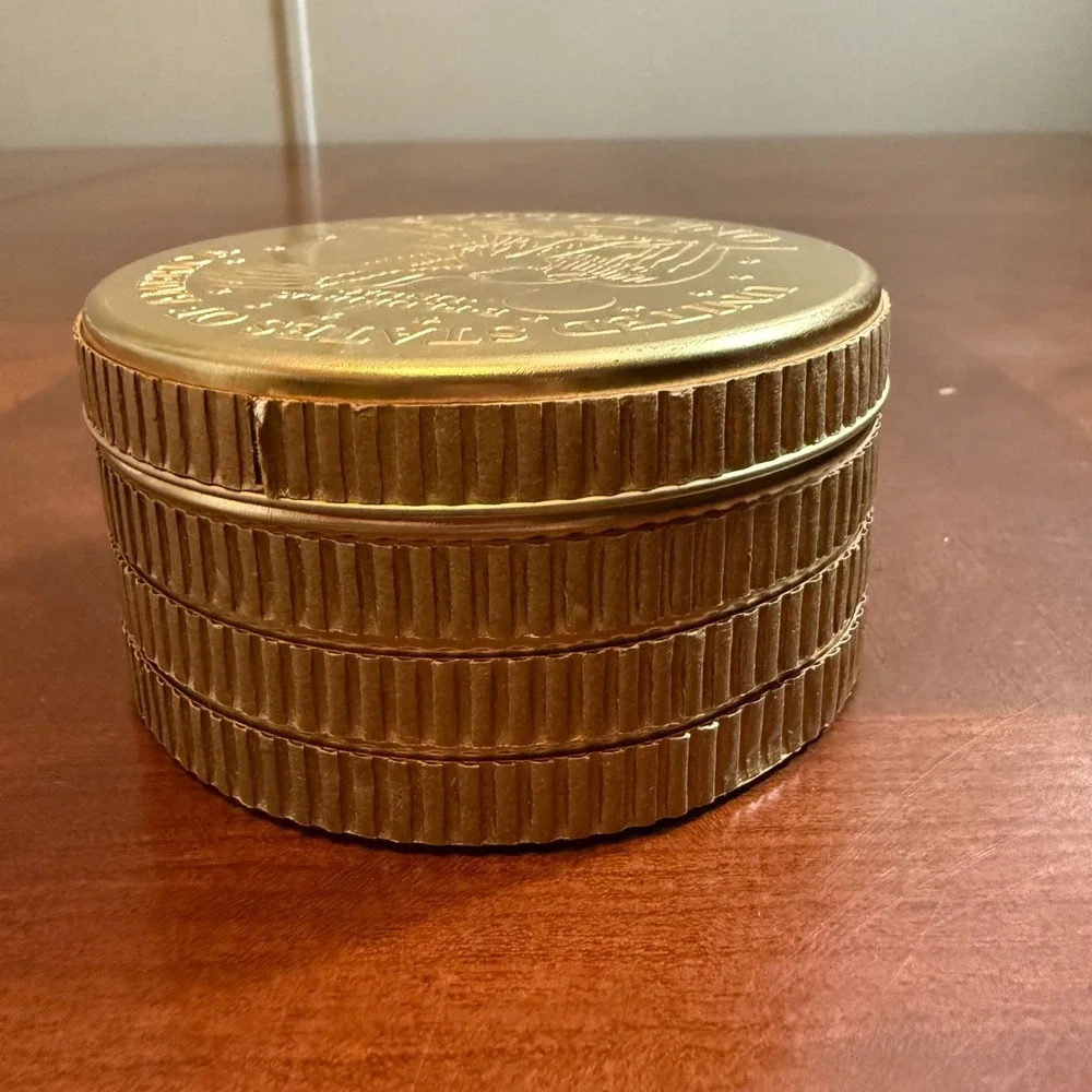 Vintage M.Z. Berger Pocket Watch w/ Chain & Coin Box Kennedy‎ Half Dollar Read